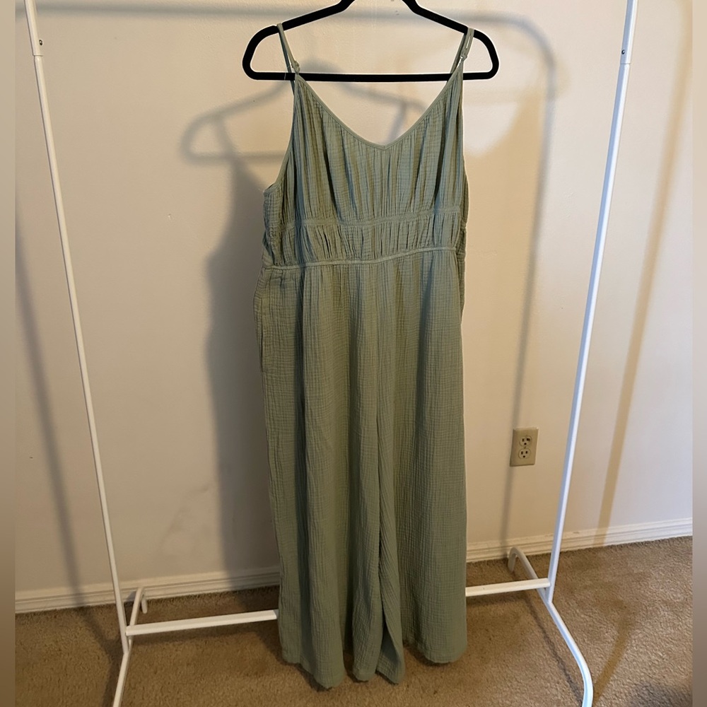 Sage Green Linen Jumpsuit